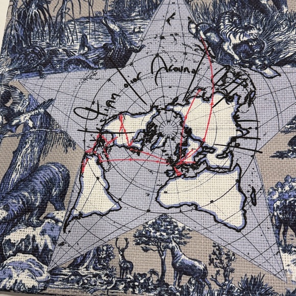 Dior Around The World VIP Blue and Tan Tote - Picture 3 of 11